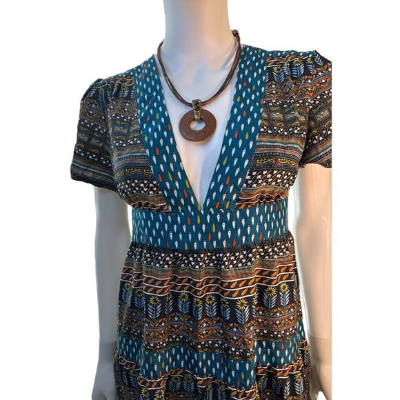 Anthropologie What Goes Around Comes Around Womens Silk Midi Dress Sz 6 Boho NWT - Picture 2 of 8